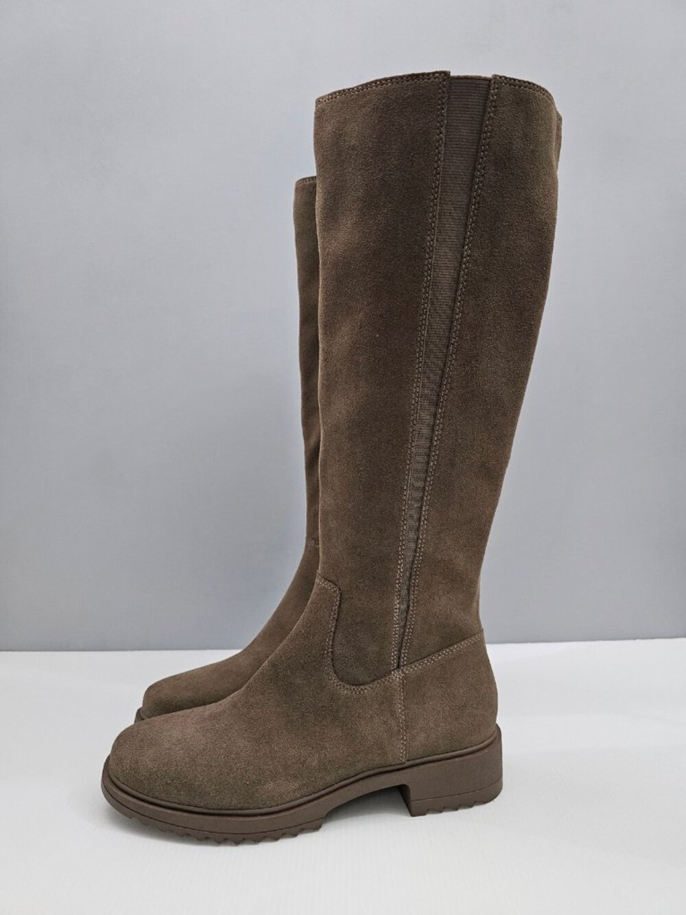 Blondo Ciana Waterproof Knee High Riding Boots Womens 8 Brown Suede Lug Sole
